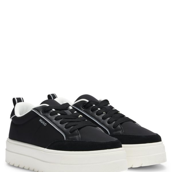 Hugo Boss Baskets à plateforme avec finitions en cuir suédé