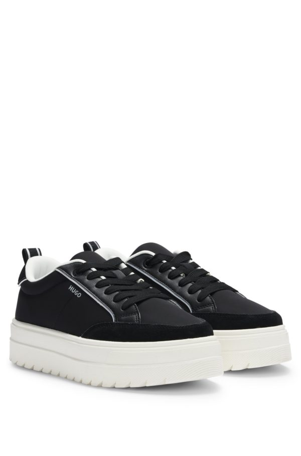 Hugo Boss Baskets à plateforme avec finitions en cuir suédé