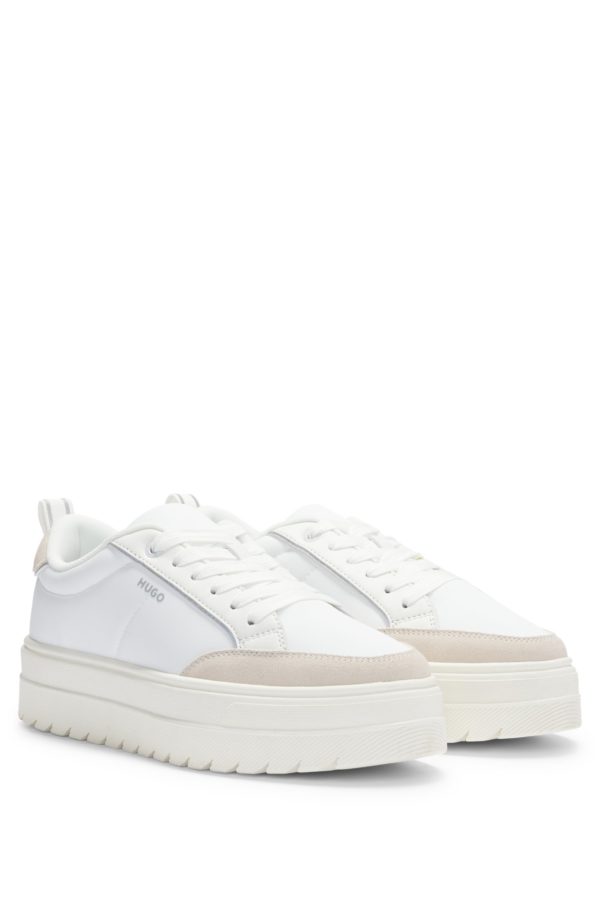 Hugo Boss Baskets à plateforme avec finitions en cuir suédé