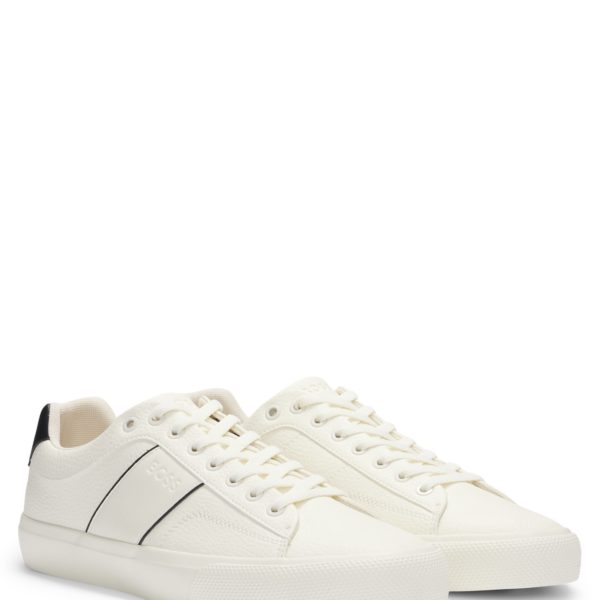 Hugo Boss Baskets en similicuir à textures unies et grainées