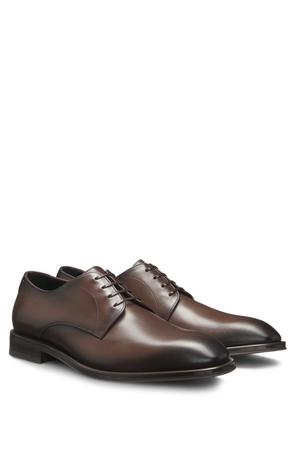Hugo Boss Chaussures derby en cuir avec surpiqûres