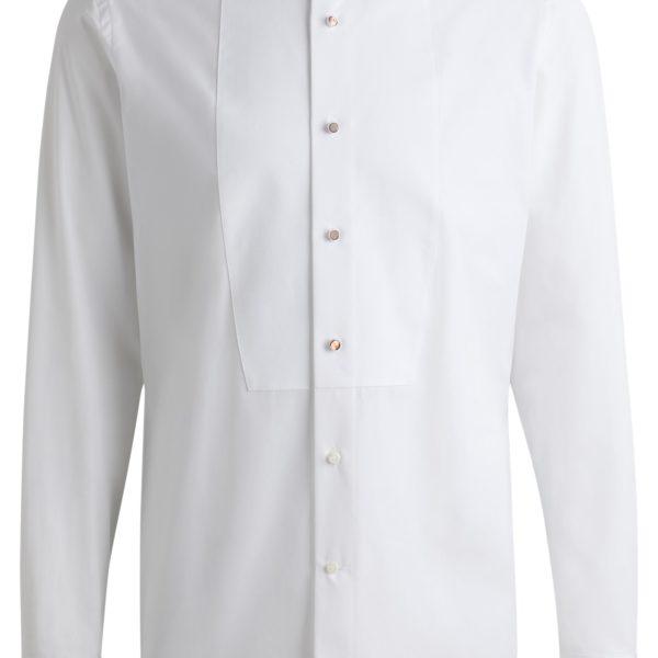 Hugo Boss Robe chemise Regular en coton italien