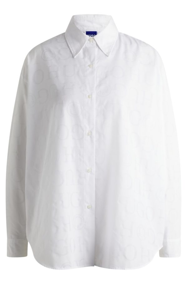 Hugo Boss Chemisier Oversize avec imprimé logoté effet dévoré