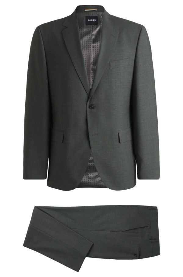 Hugo Boss Costume Regular Fit en tissu chiné infroissable