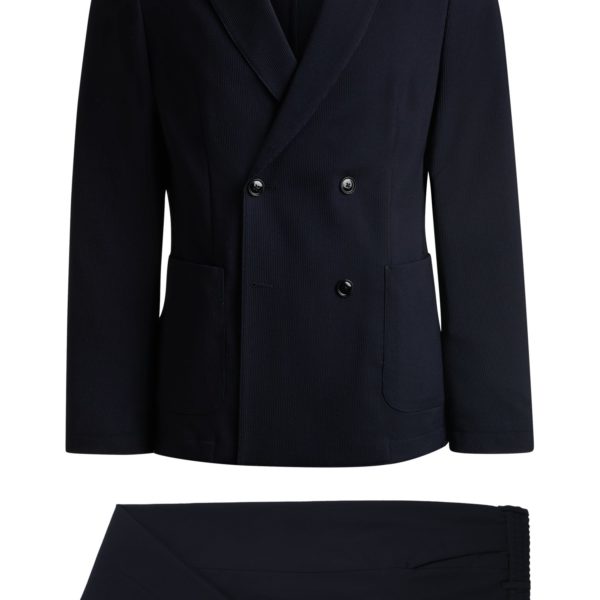 Costume Slim en laine mélangée à micro motif – Hugo Boss