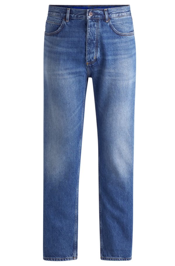 Hugo Boss Jean Regular en denim stone-washed bleu foncé