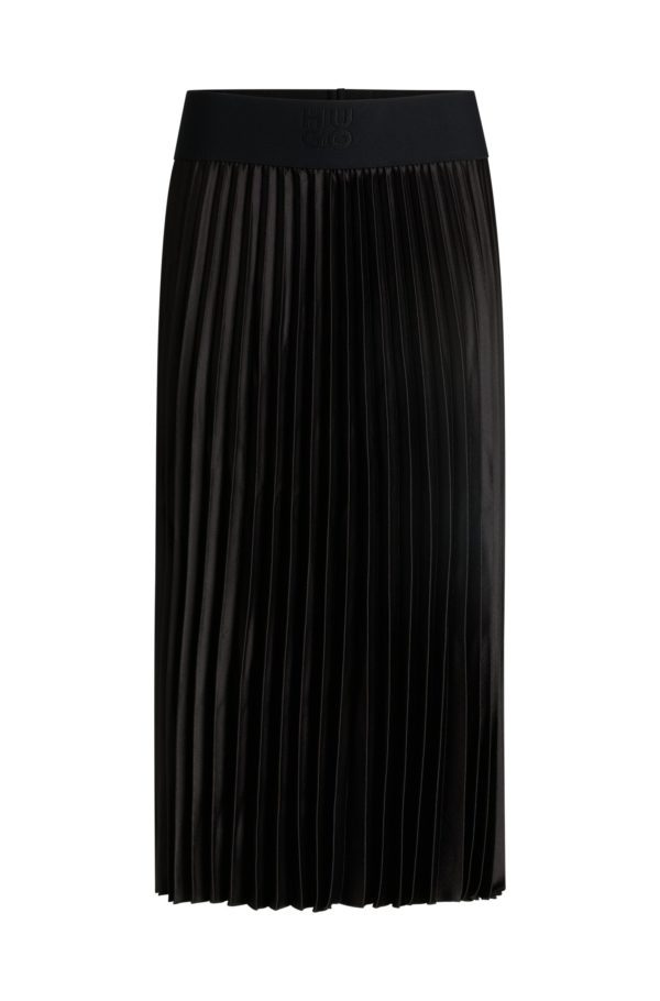 Hugo Boss Jupe longue plissée avec taille logotée