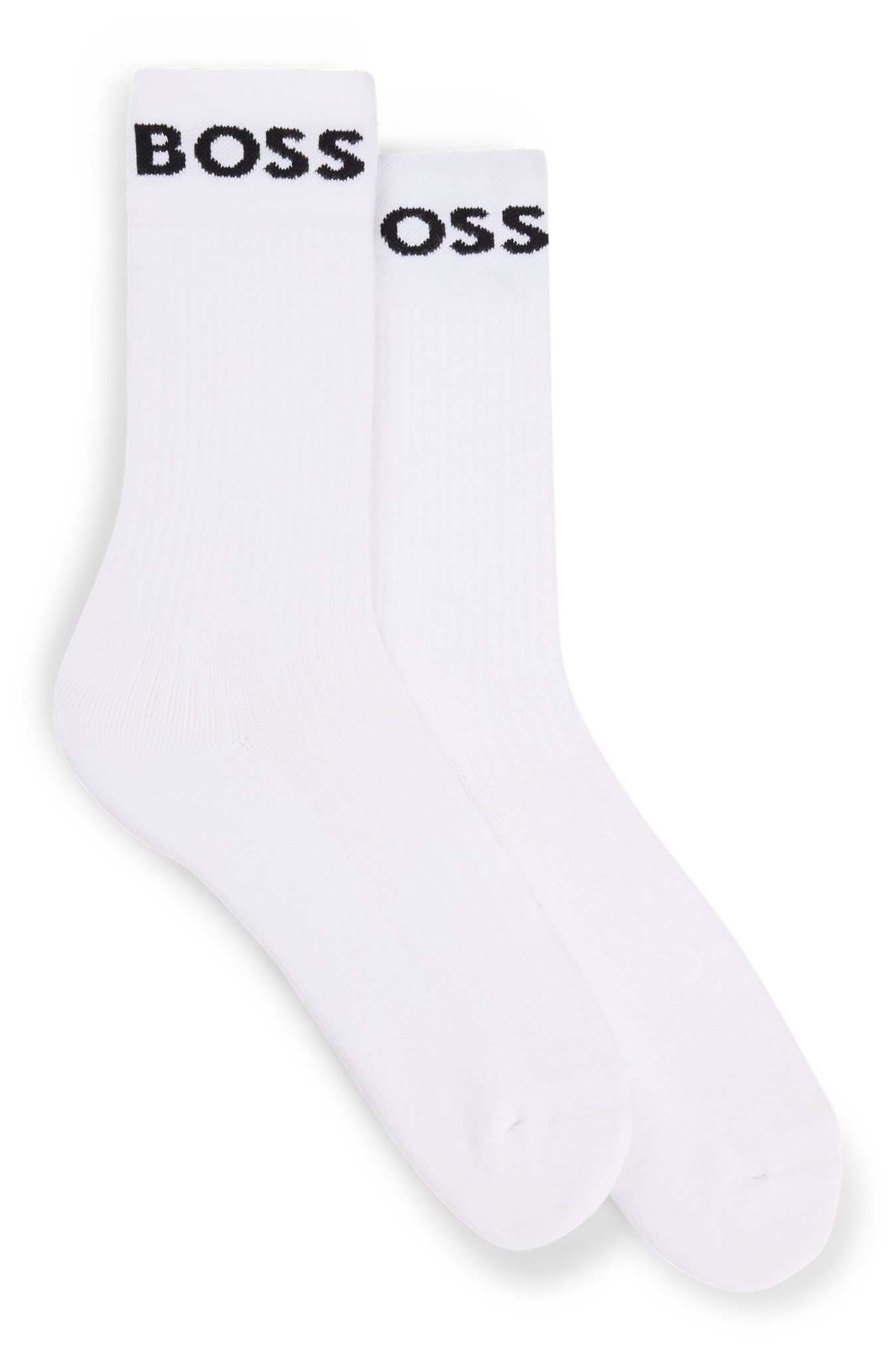 Hugo Boss Lot de deux paires de chaussettes mi-mollet en maille stretch