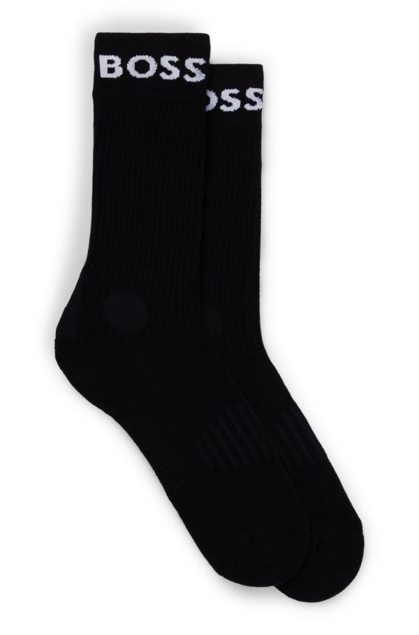 Hugo Boss Lot de deux paires de chaussettes mi-mollet en maille stretch