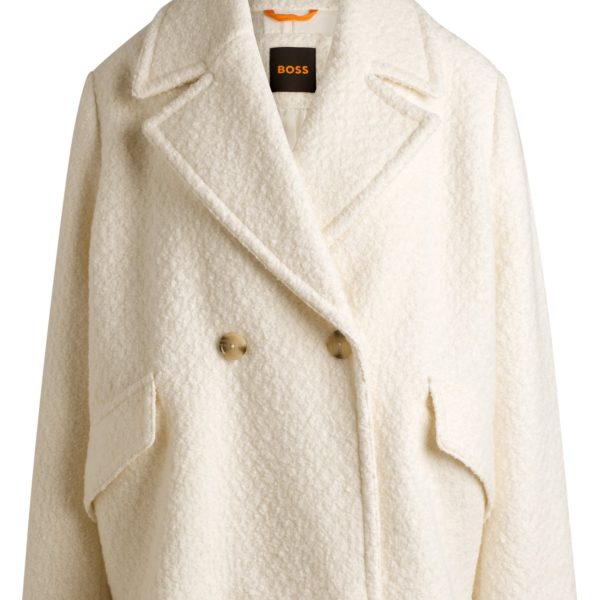 Manteau croisé ample en maille bouclette – Hugo Boss