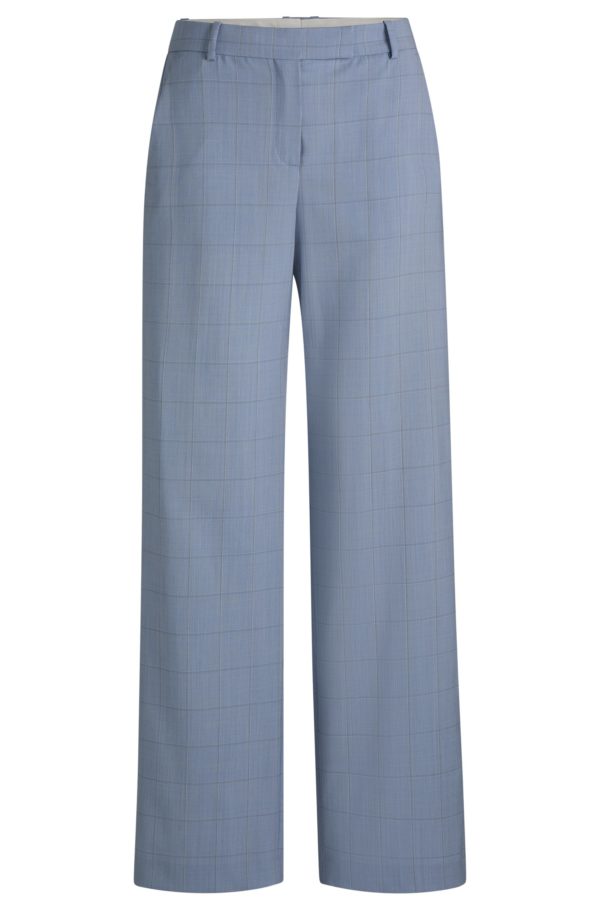 Hugo Boss Pantalon Regular en laine vierge à carreaux