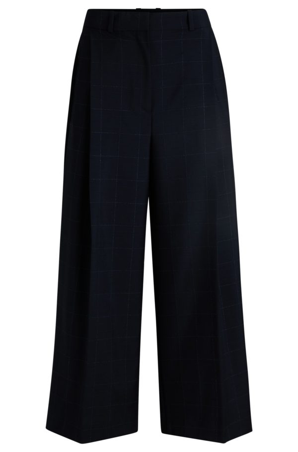 Hugo Boss Pantalon à carreaux en laine italienne