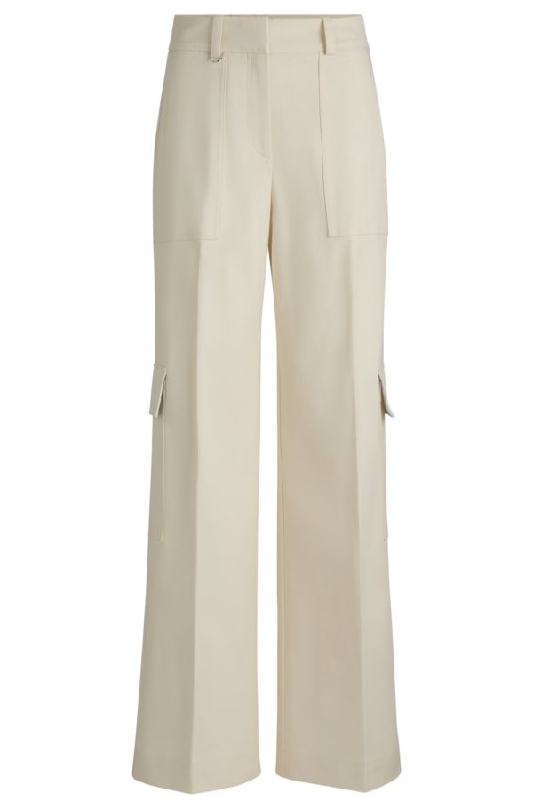 Hugo Boss Pantalon cargo ample en twill de coton stretch