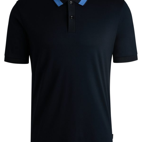 Hugo Boss Polo Slim en coton mercerisé avec col à rayures
