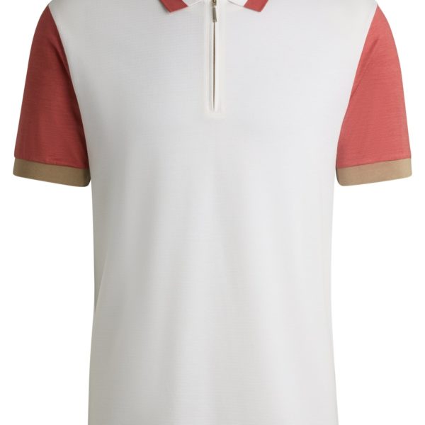 Hugo Boss Polo en coton et soie à détails contrastants