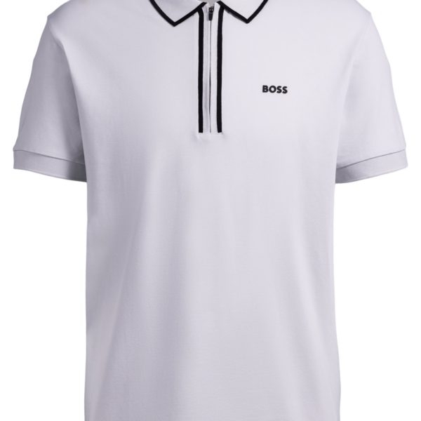 Hugo Boss Polo en coton stretch à rayures contrastantes