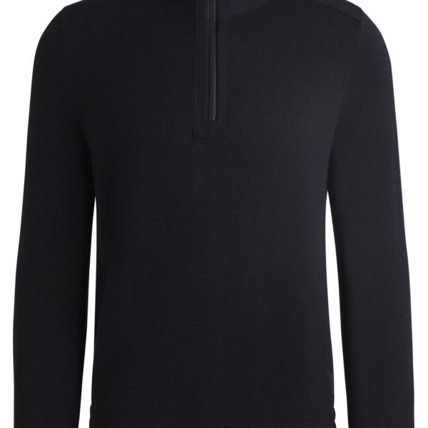 Pull à encolure zippée avec finitions en softshell – Hugo Boss