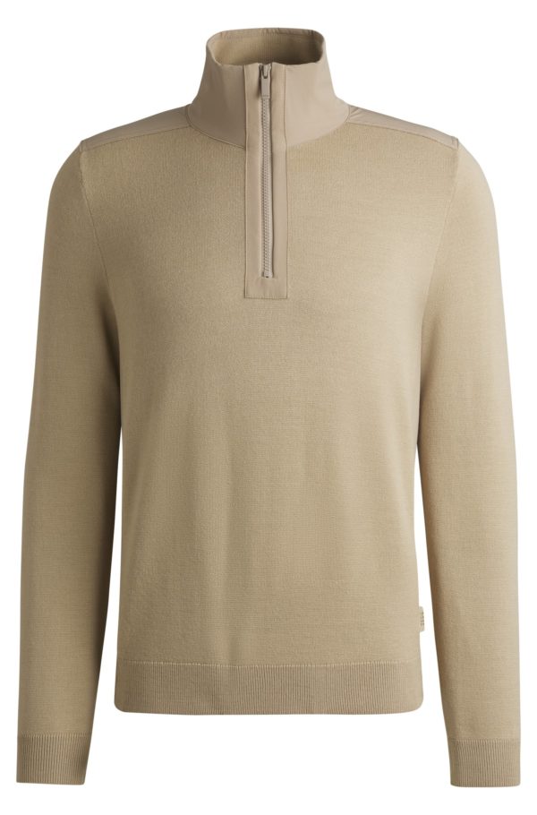 Hugo Boss Pull à encolure zippée avec finitions en softshell