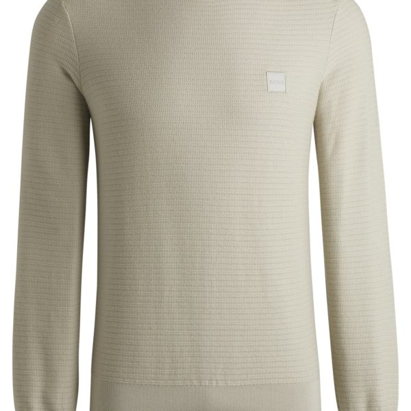 Pull en coton et cachemire avec patch logoté – Hugo Boss