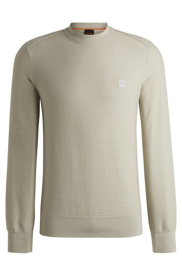 Hugo Boss Pull en coton et cachemire avec patch logoté