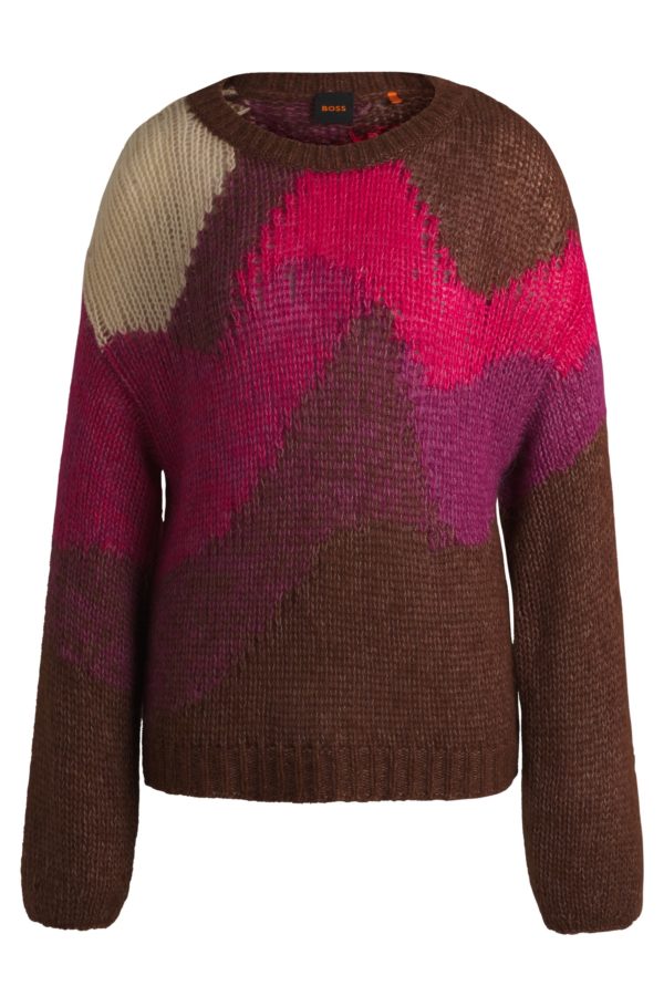 Hugo Boss Pull en maille à motif d’inspiration paysage