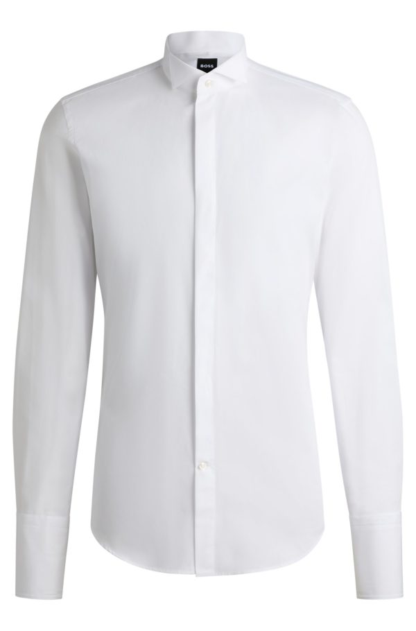 Hugo Boss Chemise de Smoking Slim en popeline de coton facile à repasser