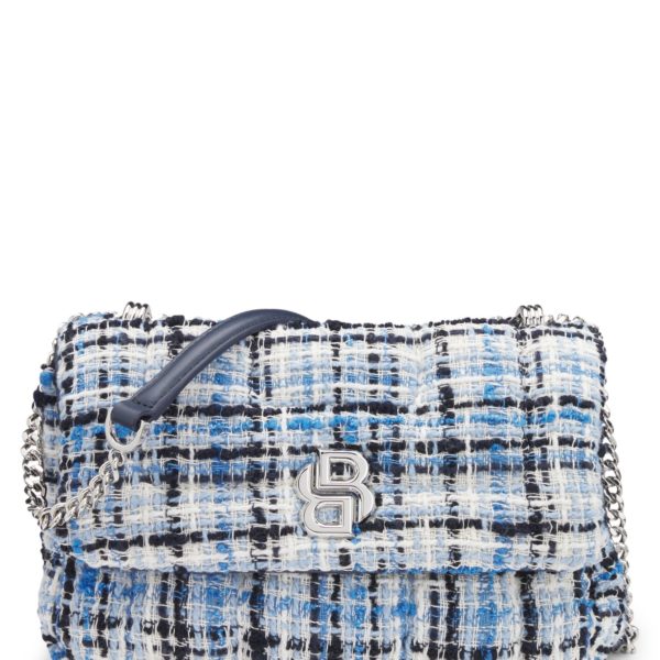 Hugo Boss Sac à bandoulière en tweed multicolore avec monogramme Double B