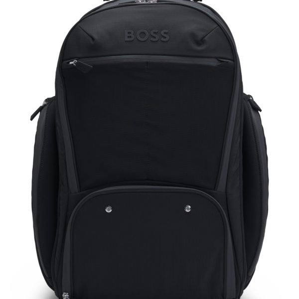 Hugo Boss Sac à dos avec garnitures en métal argenté lisse