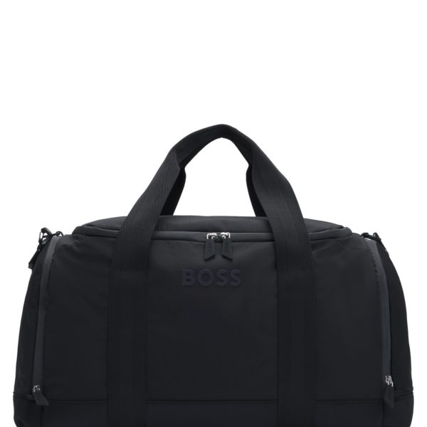 Sac de voyage avec garniture en métal argenté lisse – Hugo Boss