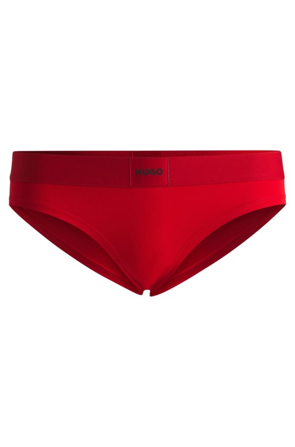 Hugo Boss Slip en coton stretch avec étiquette logotée rouge