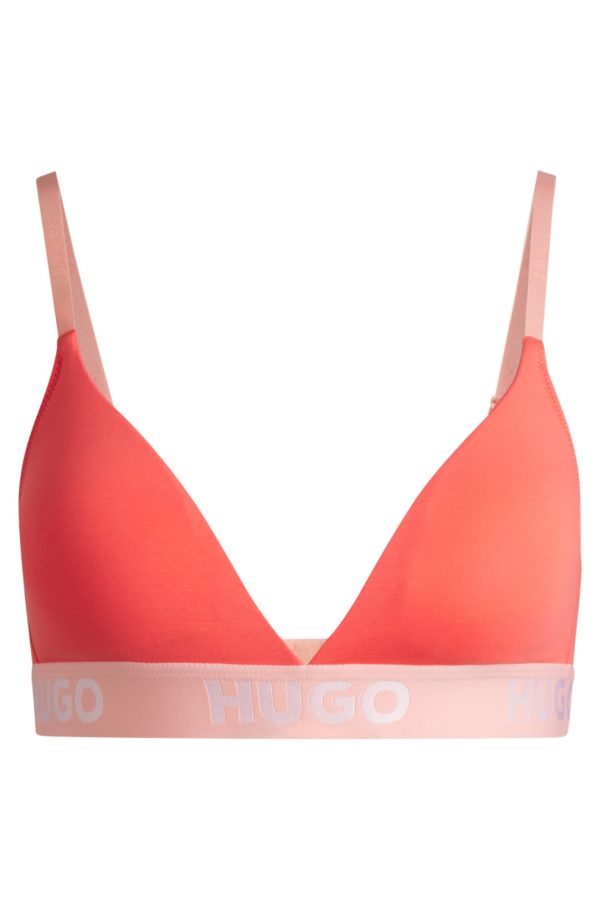 Hugo Boss Soutien-gorge triangle en coton stretch avec bande logotée