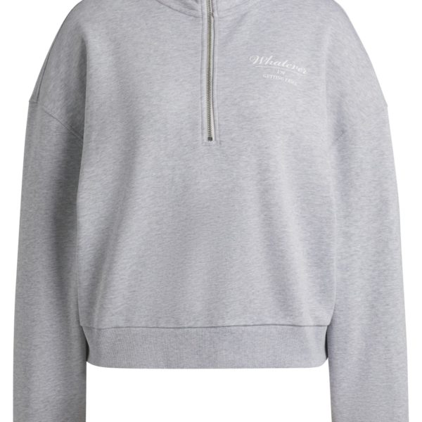 Sweat en molleton de coton à encolure zippée et message – Hugo Boss