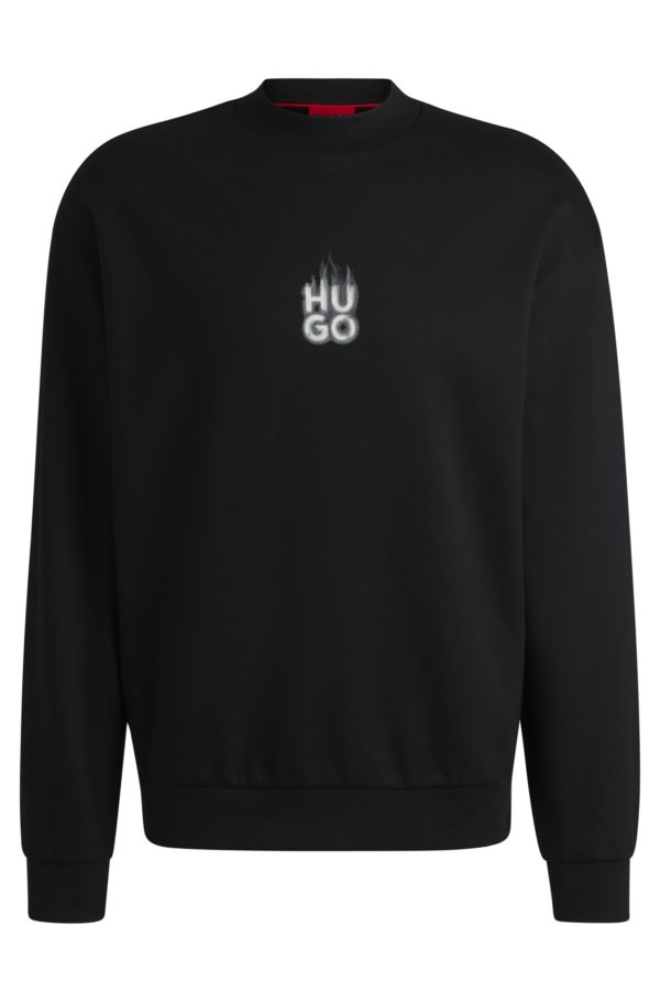 Hugo Boss Sweat en molleton de coton à logos imprimés revisités effet fumé