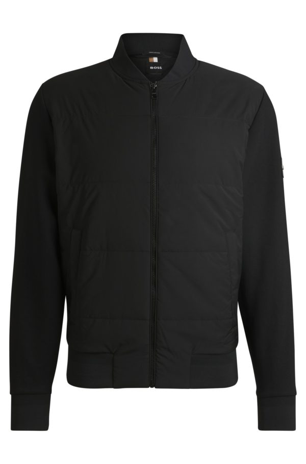 Hugo Boss Sweat zippé en coton mélangé avec devant matelassé