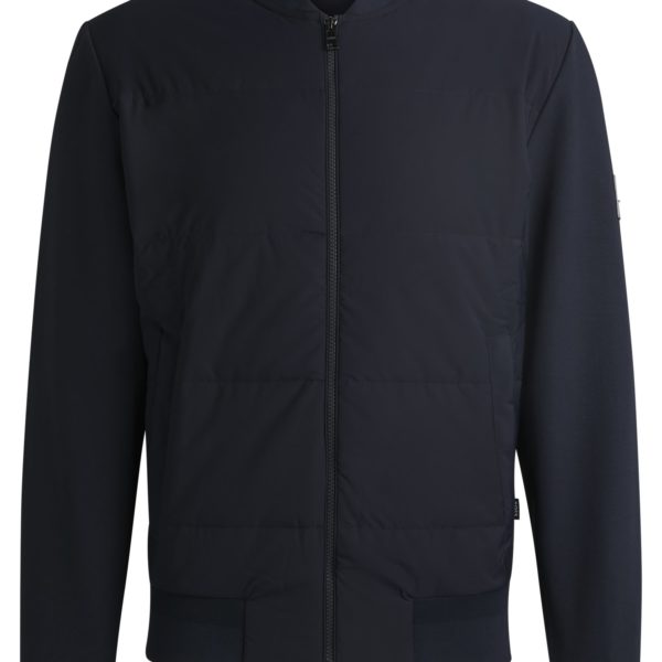 Hugo Boss Sweat zippé en coton mélangé avec devant matelassé