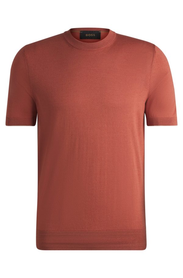 Hugo Boss T-shirt Regular en maille de coton et soie