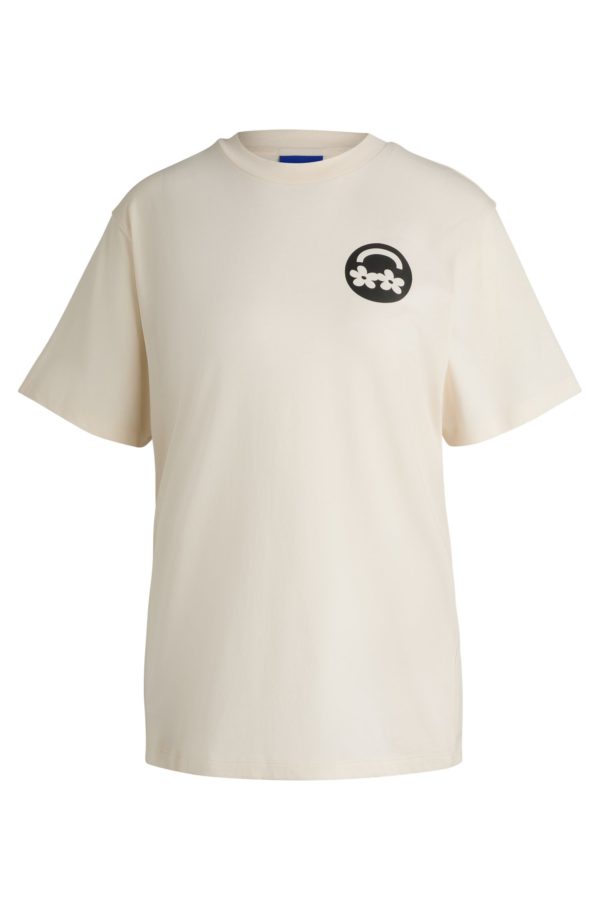 Hugo Boss T-shirt Relaxed en jersey de coton avec imprimé de la saison