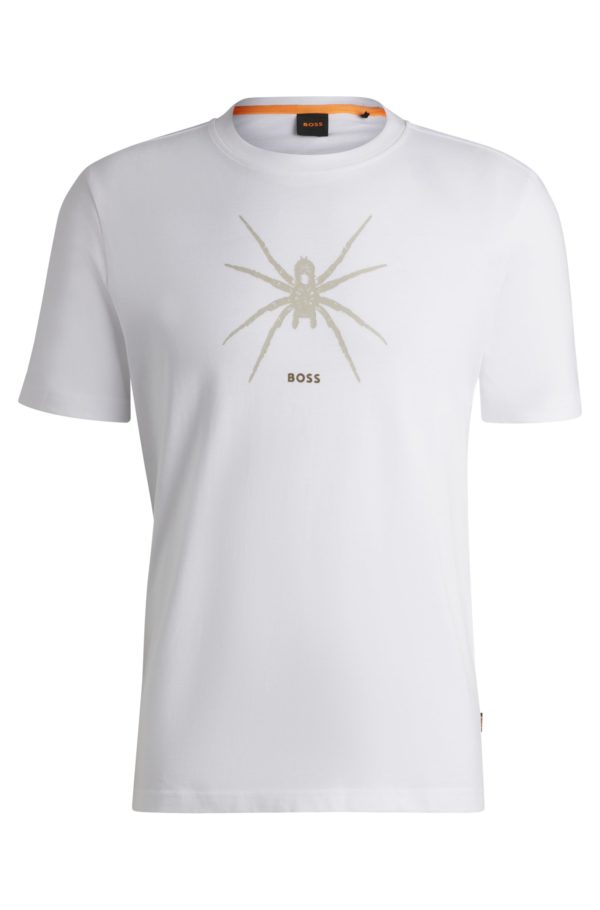 Hugo Boss T-shirt à col rond en coton avec imprimé de la saison