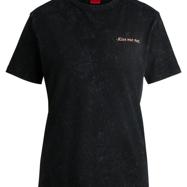 Hugo Boss T-shirt en coton à col rond avec imprimé de la saison