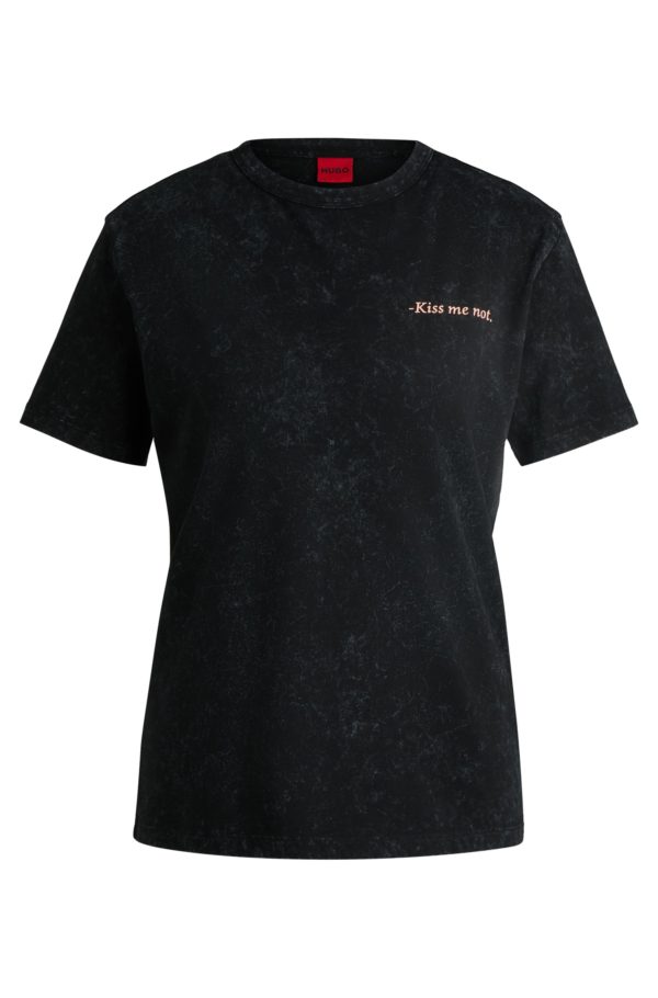 Hugo Boss T-shirt en coton à col rond avec imprimé de la saison