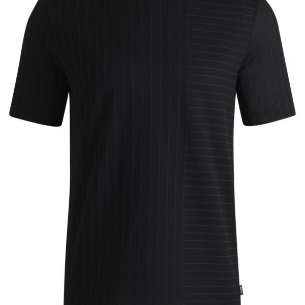 T-shirt en coton mercerisé à rayures mélangées – Hugo Boss