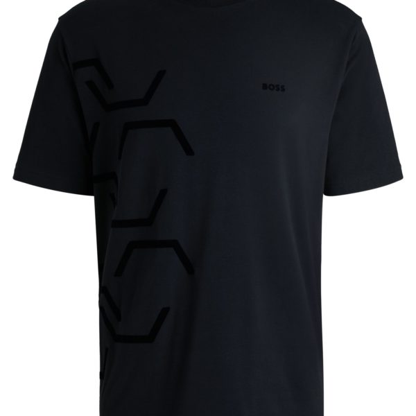 T-shirt en coton stretch à motif graphique hexagonal artistique – Hugo Boss