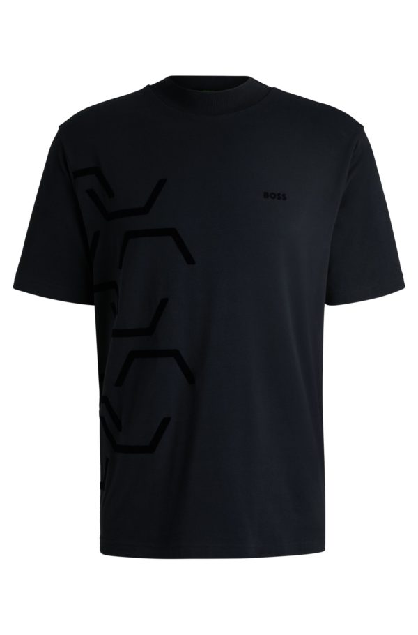 Hugo Boss T-shirt en coton stretch à motif graphique hexagonal artistique