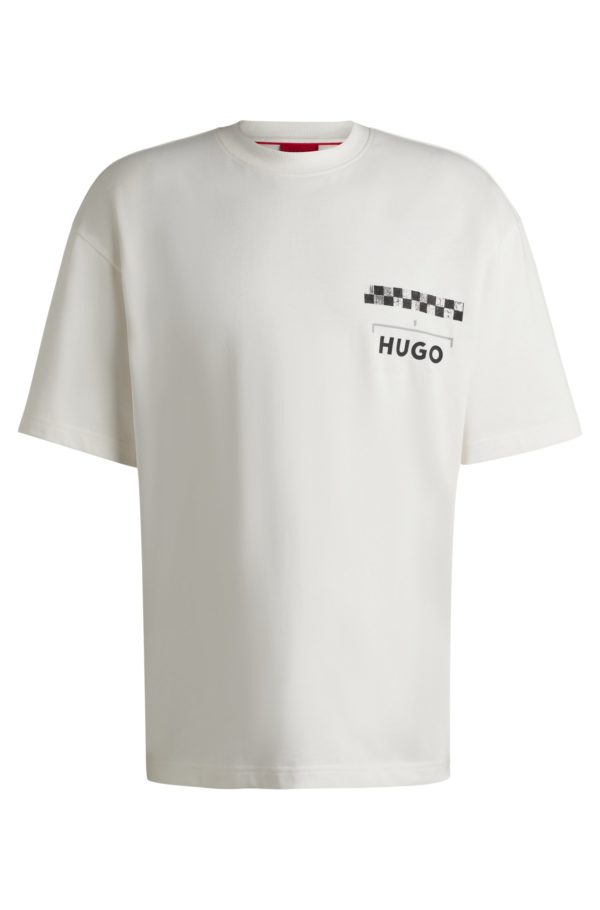 Hugo Boss T-shirt en jersey de coton à imprimés course automobile