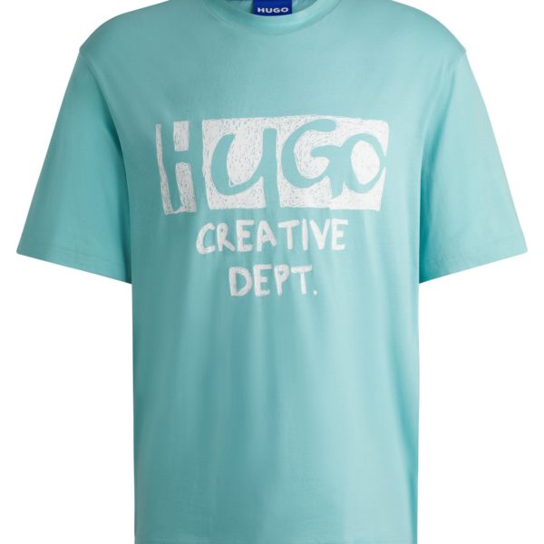 T-shirt en jersey de coton à logo artistique – Hugo Boss