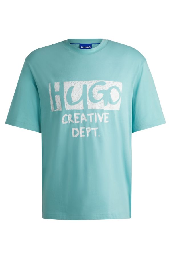 Hugo Boss T-shirt en jersey de coton à logo artistique