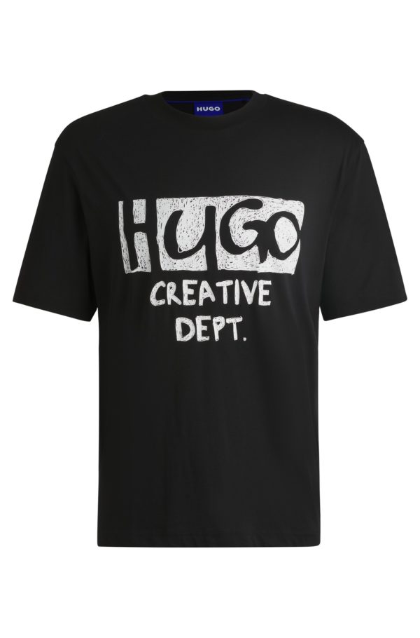 Hugo Boss T-shirt en jersey de coton à logo artistique