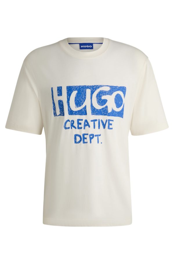 Hugo Boss T-shirt en jersey de coton à logo artistique
