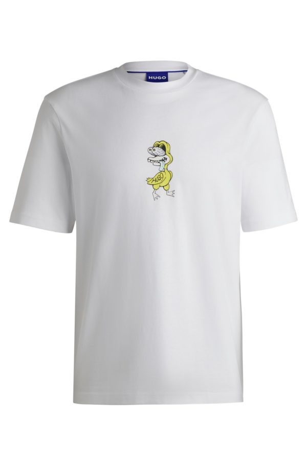 Hugo Boss T-shirt en jersey de coton à motif animalier graphique