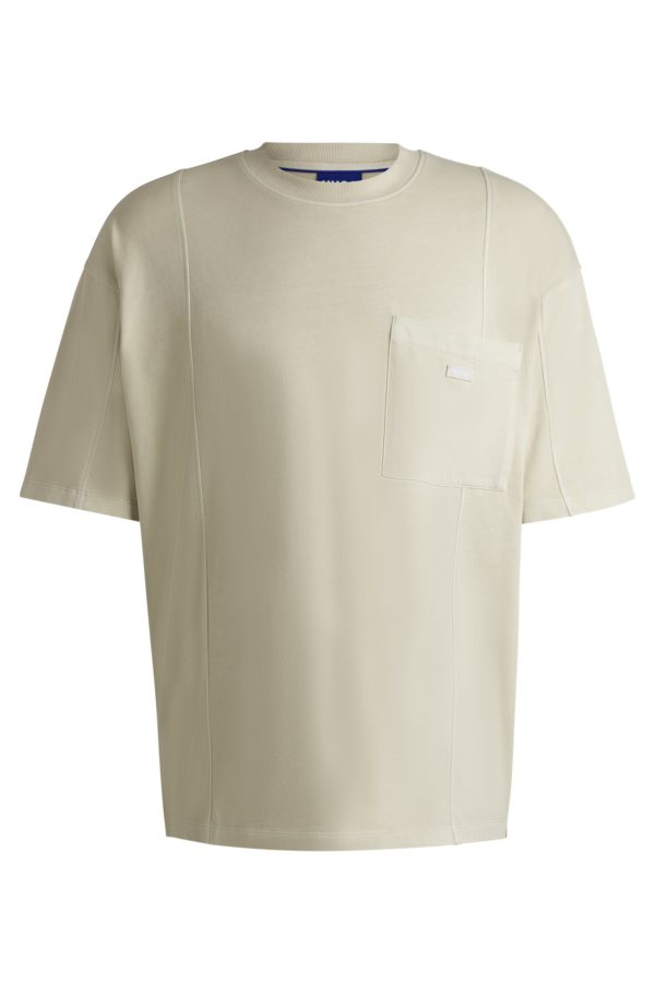 Hugo Boss T-shirt en jersey de coton avec coutures verticales